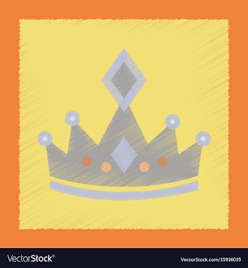 Flat shading style icon crown royal vector image