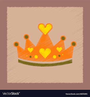 Flat shading style icon crown royal vector image