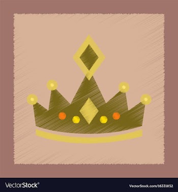 Flat shading style icon crown royal vector image