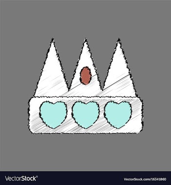 Flat shading style icon crown silhouette vector image