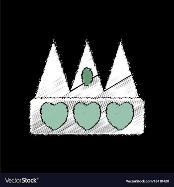 Flat shading style icon crown silhouette vector image