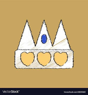 Flat shading style icon crown silhouette vector image