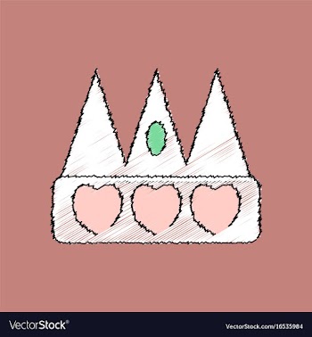 Flat shading style icon crown silhouette vector image