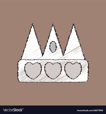 Flat shading style icon crown silhouette vector image