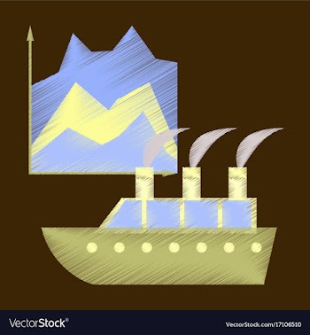 Flat shading style icon cruise ship infographic vector image