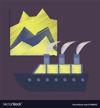 Flat shading style icon cruise ship infographic vector image