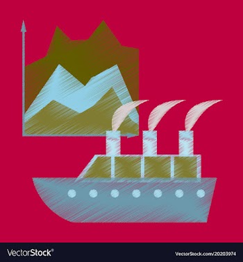 Flat shading style icon cruise ship infographic vector image