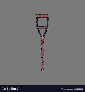 Flat shading style icon crutch vector image