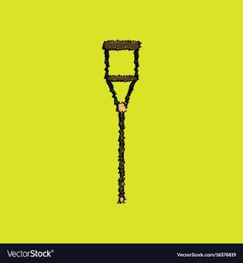 Flat shading style icon crutch vector image