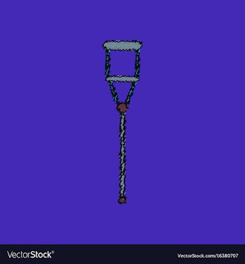 Flat shading style icon crutch vector image