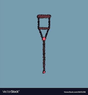 Flat shading style icon crutch vector image