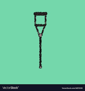 Flat shading style icon crutch vector image