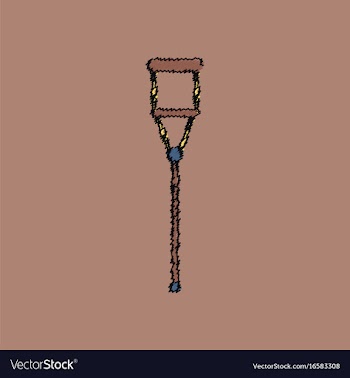 Flat shading style icon crutch vector image