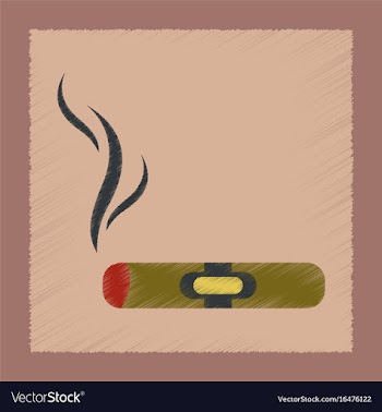 Flat shading style icon cuba cigar vector image