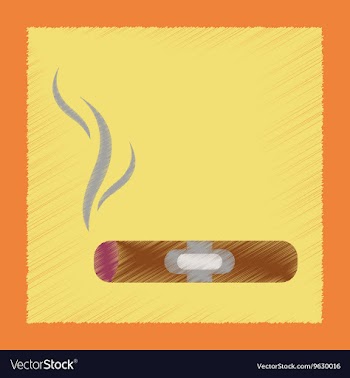 Flat shading style icon cuba cigar vector image