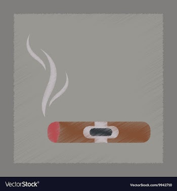 Flat shading style icon cuba cigar vector image