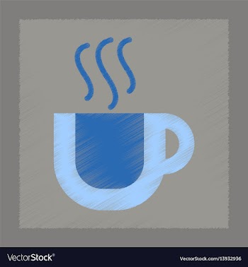 Flat shading style icon cup coffee flavor vector image
