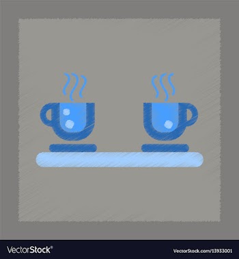 Flat shading style icon cup coffee flavor vector image