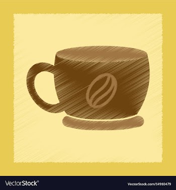 Flat shading style icon cup coffee flavor vector image