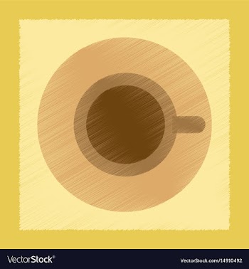 Flat shading style icon cup coffee flavor vector image