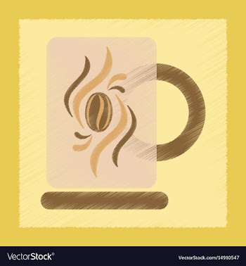 Flat shading style icon cup coffee flavor vector image