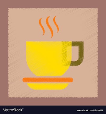 Flat shading style icon cup coffee flavor vector image