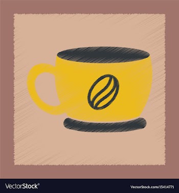 Flat shading style icon cup coffee flavor vector image