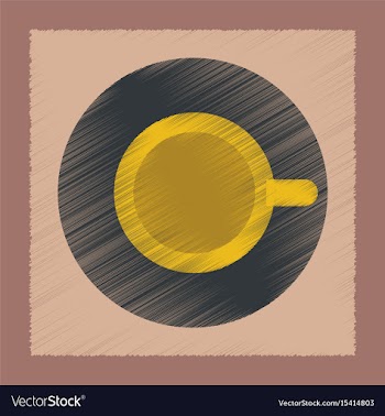 Flat shading style icon cup coffee flavor vector image