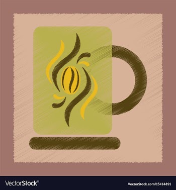 Flat shading style icon cup coffee flavor vector image