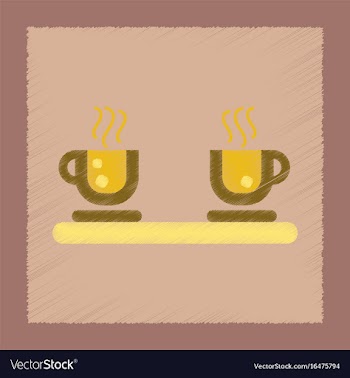 Flat shading style icon cup coffee flavor vector image