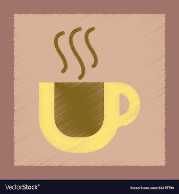 Flat shading style icon cup coffee flavor vector image