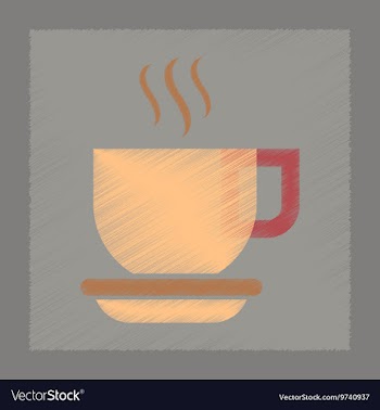 Flat shading style icon cup coffee flavor vector image
