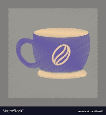 Flat shading style icon cup coffee flavor vector image