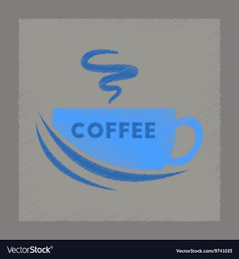 Flat shading style icon cup coffee flavor vector image