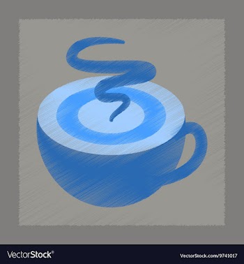 Flat shading style icon cup coffee flavor vector image