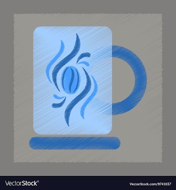 Flat shading style icon cup coffee flavor vector image