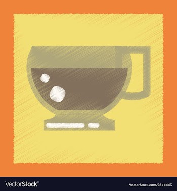 Flat shading style icon cup coffee flavor vector image