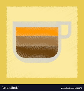 Flat shading style icon cup coffee latte macchiato vector image