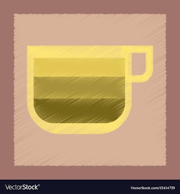 Flat shading style icon cup coffee latte macchiato vector image