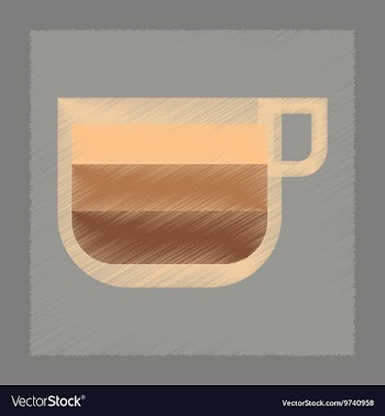 Flat shading style icon cup coffee latte macchiato vector image