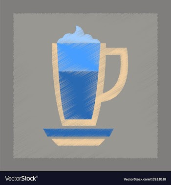 Flat shading style icon cup coffee latte vector image