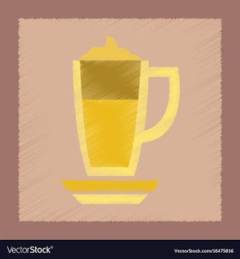 Flat shading style icon cup coffee latte vector image