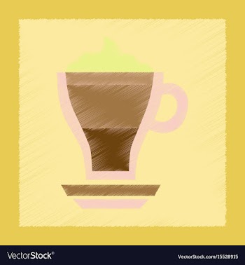 Flat shading style icon cup of coffee mocha vector image