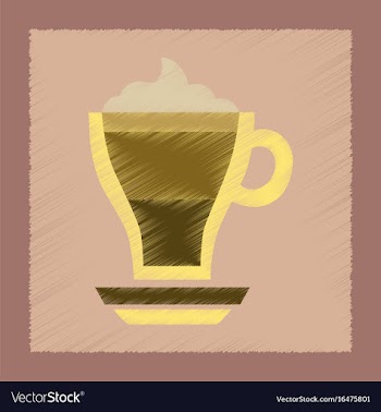 Flat shading style icon cup of coffee mocha vector image