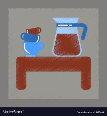Flat shading style icon cup of coffee table vector image