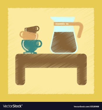 Flat shading style icon cup of coffee table vector image