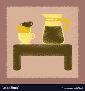 Flat shading style icon cup of coffee table vector image