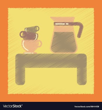 Flat shading style icon cup of coffee table vector image