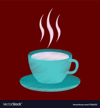 Flat shading style icon cup of coffee vector image