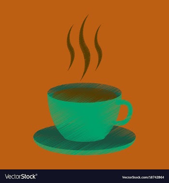 Flat shading style icon cup of coffee vector image